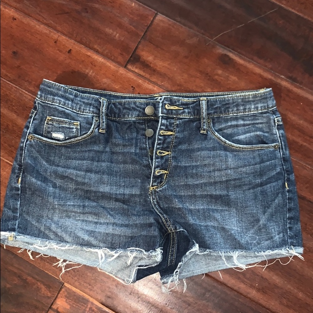 Button Up Jean Shorts, No Zipper